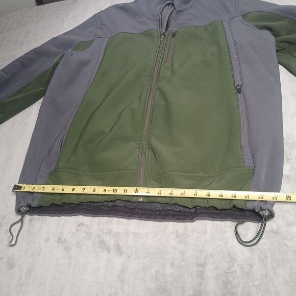 LL Bean Men 2XLT Jacket Fleece Lined Gray Green Polartec Full-Zip Hiking Outdoor - Picture 9 of 12